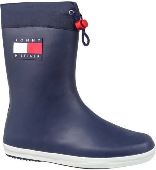 Tommy Hilfiger regenlaarzen donkerblauw kids Imitatieleer 38 - Foto 6