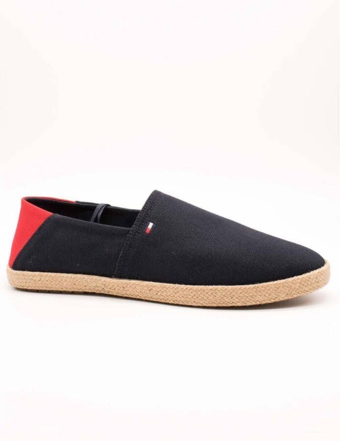 Tommy Hilfiger Instappers HILFIGER ESPADRILLE CORE TEXTILE instapschoen espadrilles zomerschoen contrastaccent op de hiel