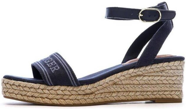 Tommy Hilfiger Sleehaksandaaltjes ESPAD MID WEDGE bandjessandaal zomerschoen met verstelbare gesp