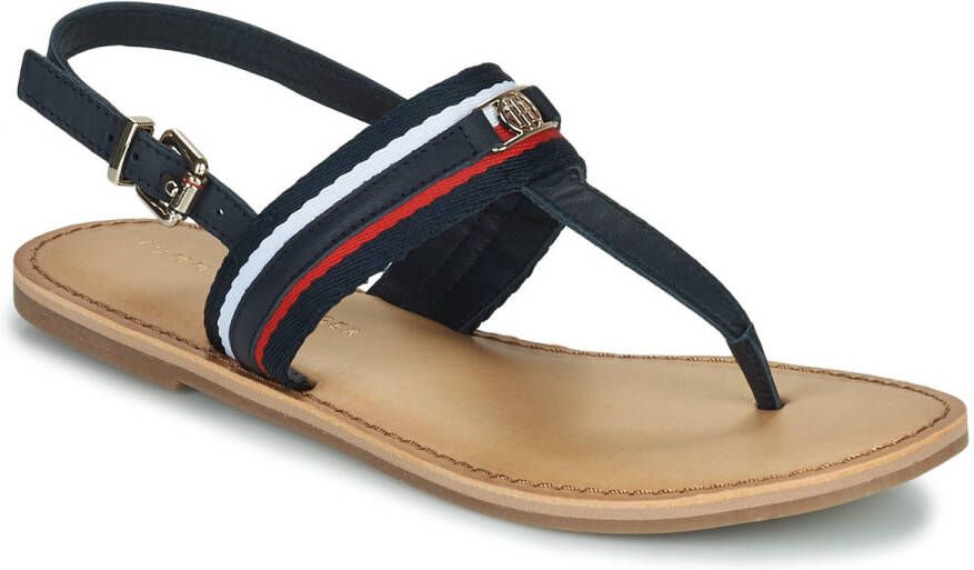 Tommy Hilfiger NU 21% KORTING Sandalen CORPORATE WEBBING FLAT SANDAL met teenbandje