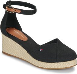 Tommy Hilfiger Sleehaksandaaltjes FLAG CLOSED TOE MID WEDGE ESPAD bandjessandaal zomerschoen met verstelbare gesp