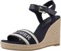 Tommy Hilfiger Sleehaksandaaltjes MONO WEBBING HIGH WEDGE SANDAL zomerschoen sandaal riemchensandalette met contrast-logo-opdruk - Thumbnail 5
