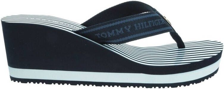 Tommy Hilfiger Dianets TH STRIPES WEDGE BEACH SANDAL teenslippers zomerschoen met gestreepte binnenzool - Foto 3