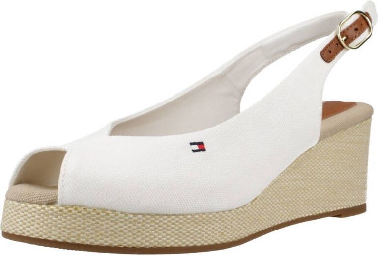 Tommy Hilfiger Sleehaksandaaltjes FLAG MID WEDGE ESPAD SLINGBACK plateau zomerschoen bandjessandaal met verstelbare gesp