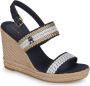 Tommy Hilfiger Blauwe Sandalen Golden Webbing - Thumbnail 4