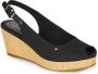 Tommy Hilfiger Alpargatas Iconic Elba Sling Back Sleehak Black Dames - Thumbnail 2