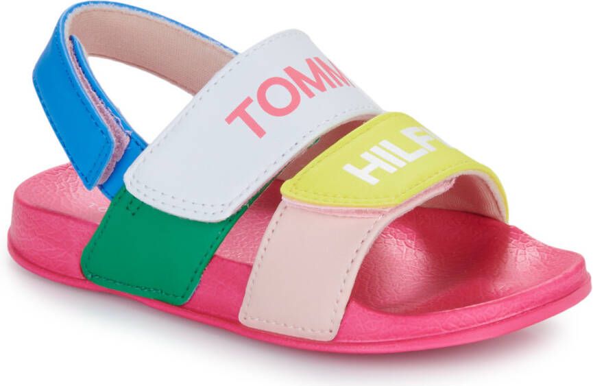 Tommy Hilfiger sandalen wit roze geel Meisjes Imitatieleer Meerkleurig 25 - Foto 3