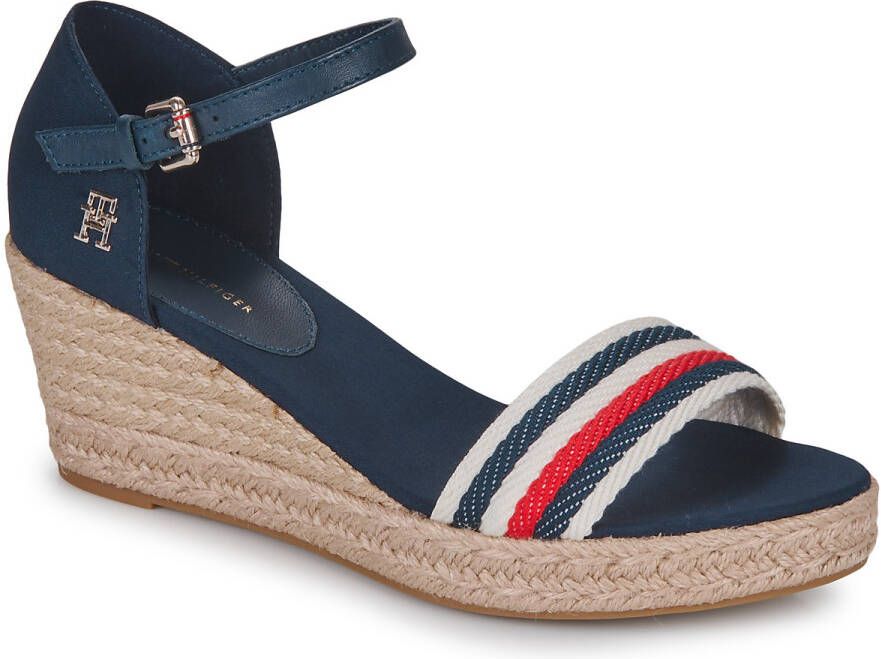 Tommy Hilfiger Sandaaltjes SHIMMERY RIBBON MID WEDGE SANDAL met gestreepte textielen bandage - Foto 2