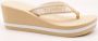 TOMMY HILFIGER Teenslippers Dames Hilfiger Wedge Beach Maat: 40 Materiaal: Textiel Kleur: Beige - Thumbnail 3
