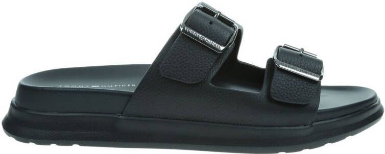 Tommy Hilfiger Slippers D DENSITY HILFIGER LTH SAND zomerschoen comfortabele schoen instapschoen met verstelbare gespen