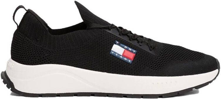 TOMMY JEANS Slip-on sneakers TJM RUNNER KNTITTED vrijetijdsschoen lage schoen slipper met aangebrachte veters