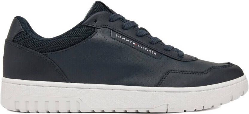 Tommy Hilfiger Plateausneakers TH BASKET CORE LTH PINPERF vrijetijdsschoen lage schoen veterschoen met gepolsterde schacht - Foto 2