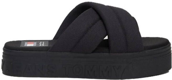 TOMMY JEANS Slippers TJW LETTERING FLATFORM SANDAL plateau zomerschoen slippers met logo-letters in het plateau - Foto 6