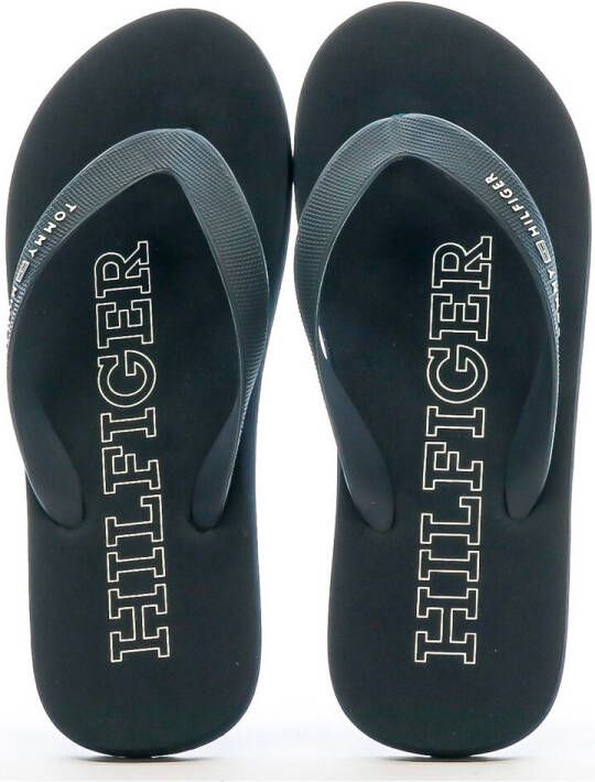 Tommy Hilfiger Teenslippers RUBBER HILFIGER BEACH SANDAL zomerschoen slippers poolslides zwemschip met logo-opschrift