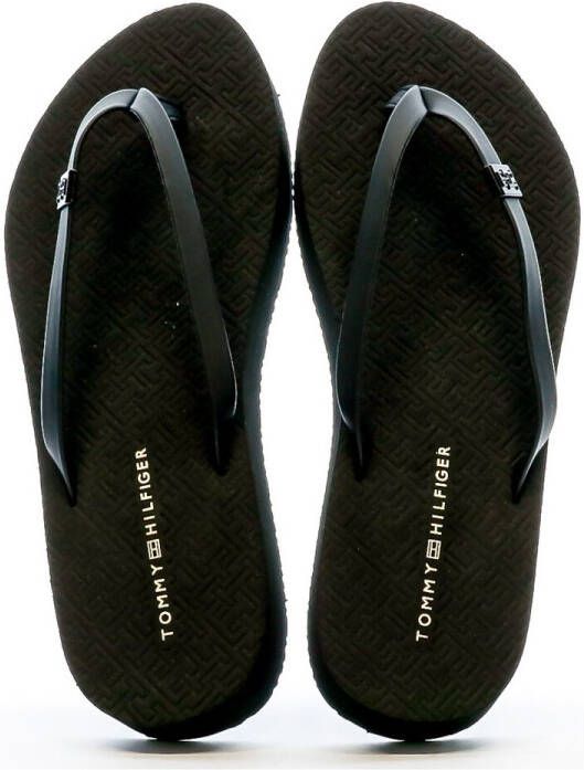 Tommy Hilfiger Teenslippers MONOGRAM BEACH SANDAL plateau zomerschoen slippers met logo-embleem