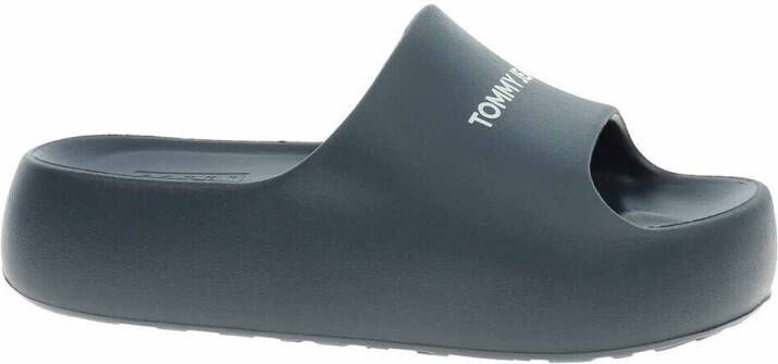 TOMMY JEANS Slippers TJW CHUNKY FLATFORM SLIDE plateau zomerschoen slippers met contrasterende logo-opdruk - Foto 4