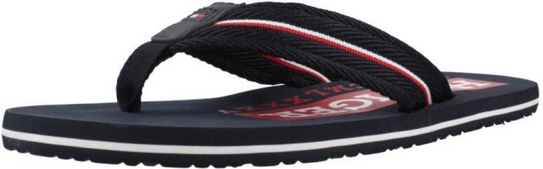 Tommy Hilfiger Teenslippers CORPORATE HILFIGER BEACH SANDAL dianette zomerschoen flats comfort-schoen met strepen