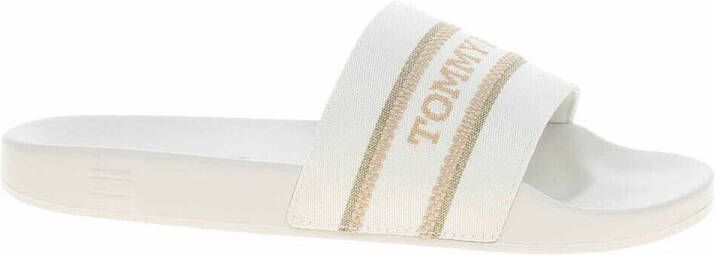 Tommy Hilfiger Slippers HILFIGER POOLSLIDE WITH WEBBING platform summer shoe slippers in comfortable shape - Foto 4