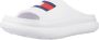 Tommy Hilfiger Platte PVC Logo Muilezel Schoenen White Dames - Thumbnail 14
