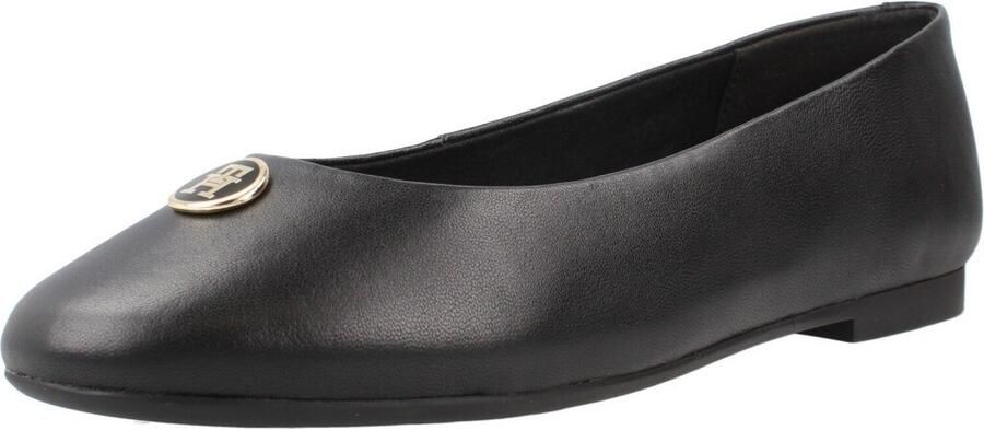 TOMMY HILFIGER Ballerina 'TH Monogram Plaque' zwart