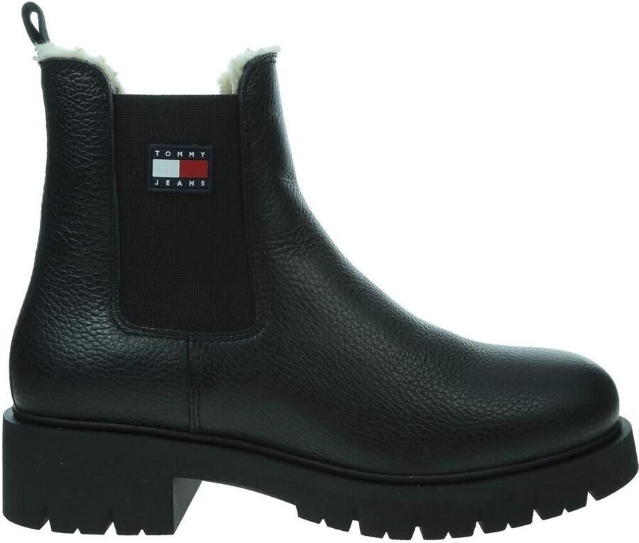 TOMMY JEANS Chelsea-boots TJW CHELSEA BOOT WL blokhak enkellaarsjes met typische logovlag
