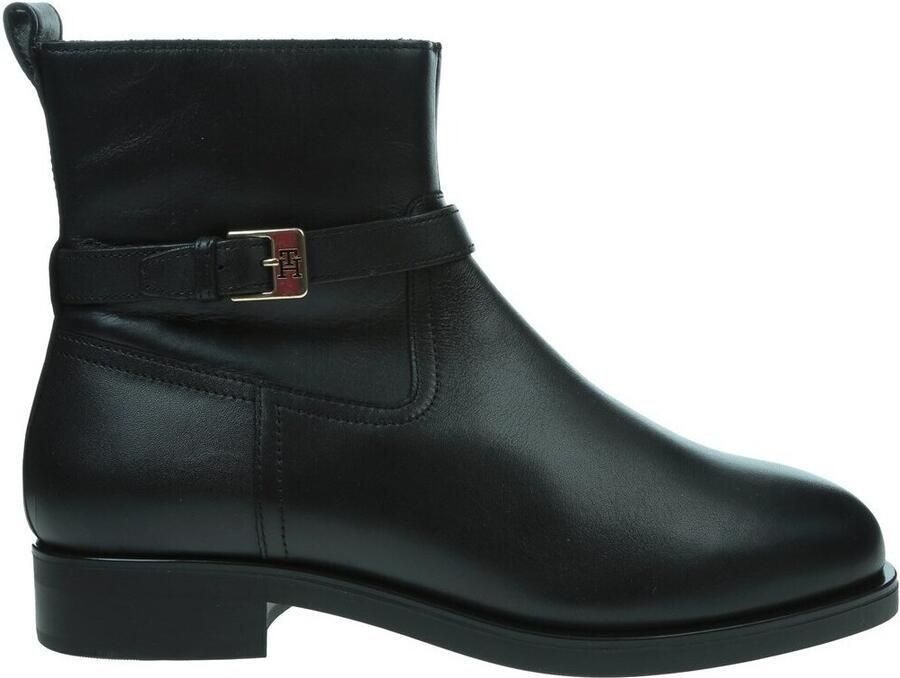 Tommy Hilfiger Laarsjes TH BUCKLE RIDING LEATHER BOOTIE blokhak enkellaarsjes zakelijke schoen met siersluiting - Foto 4