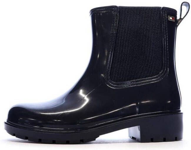 Tommy Hilfiger Chelsea-boots FLAG HARDWARE RAINBOOT blokhak instaplaarzen rubberlaarzen met logo-embleem