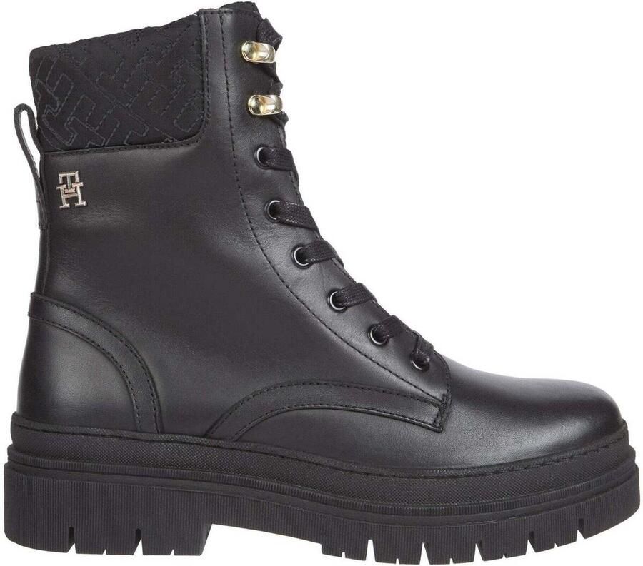 Tommy Hilfiger Leren veterboots met profielzool