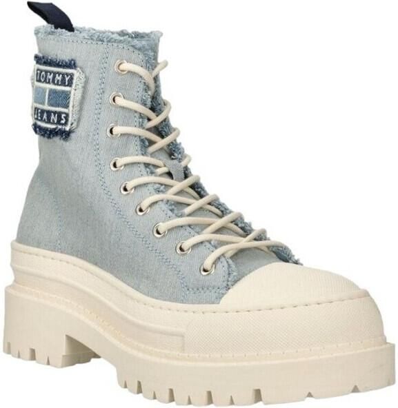 Tommy Jeans Veterboots met labelpatch model 'FOXING DENIM' - Foto 2