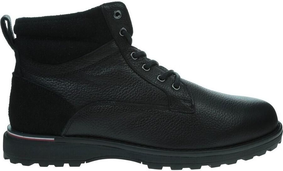 Tommy Hilfiger Veterschoenen CORPORATE W LTH LACE BOOT veterenkellaars met siernaden en aantreklus