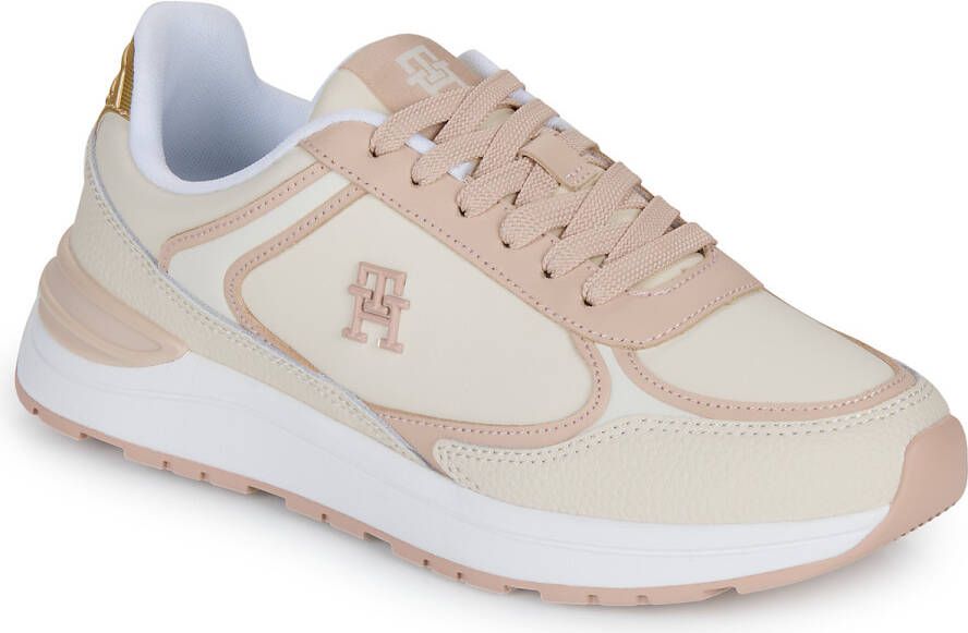 Tommy Hilfiger Sneakers met sleehak CASUAL FASHION RUNNER LTHR vrijetijdsschoen lage schoen veterschoen met contrast bies