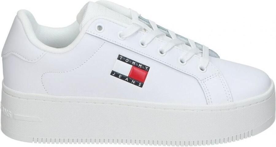 TOMMY JEANS Plateausneakers TJW FLATFORM ESS vrijetijdsschoen halfschoen veterschoen met gepolsterde schacht - Foto 10