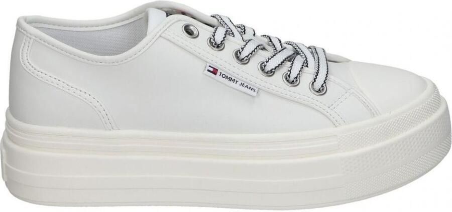 TOMMY JEANS Plateausneakers TJW FOXING VULC LC LEATHER vrijetijdsschoen lage schoen veterschoen contrast-veters - Foto 2