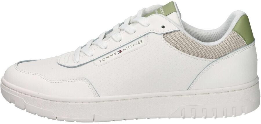 TOMMY HILFIGER Sneakers laag 'Basket Core Lite' lichtgroen poederroze wit