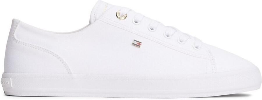 Tommy Hilfiger Low top sneakers van canvas met logo-applicatie