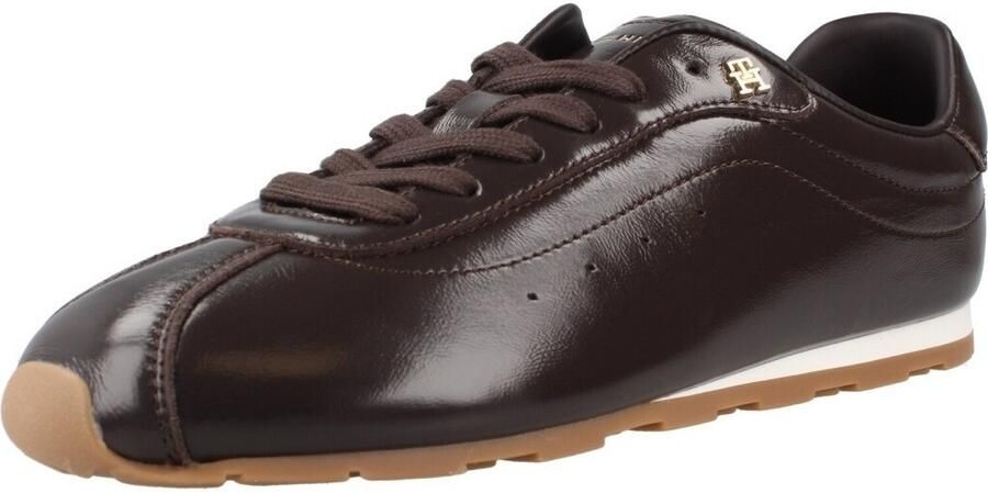 TOMMY HILFIGER Sneakers laag 'TH Monogram Plaque' donkerbruin