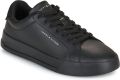 Tommy Hilfiger Sneakers TH COURT LTH DETAIL ESS vrijetijdsschoen lage schoen veterschoen met zijlijk logo-opdruk - Zwart/Wit