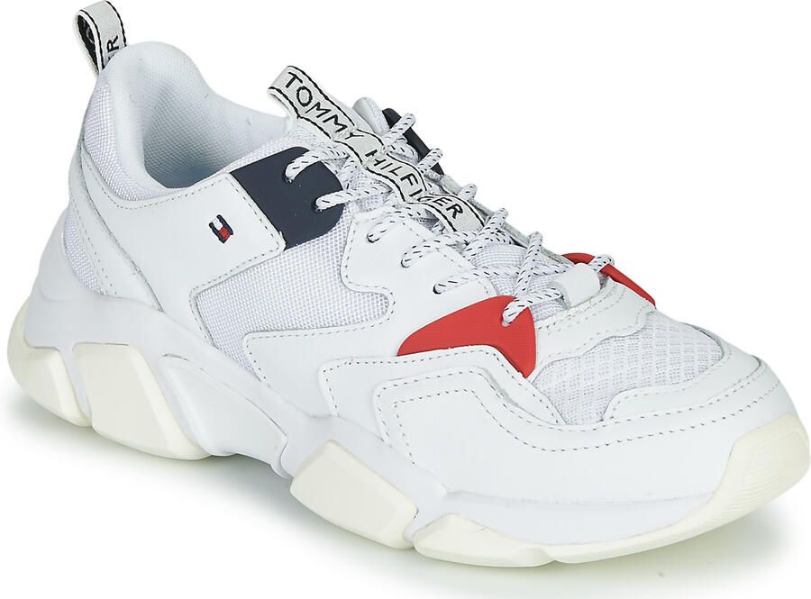 Tommy Hilfiger Sneakers in wit voor Dames WMN Chunky Mixed Textile Trainer - Foto 2