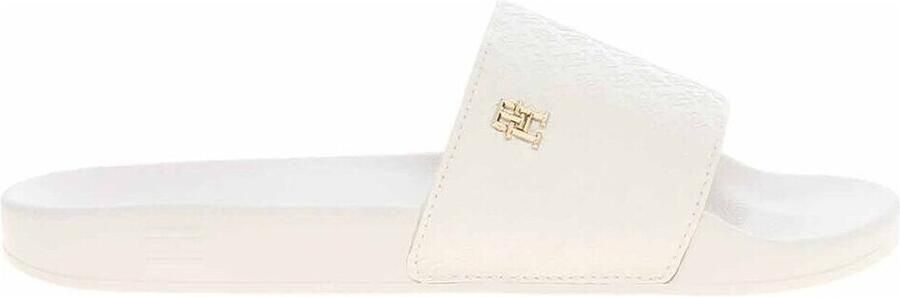 Tommy Hilfiger Slippers TH MONOGRAM POOLSIDE comfort-schoen zomerschoen instapschoen met th-sieraad