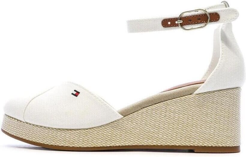 Tommy Hilfiger Sleehaksandaaltjes FLAG CLOSED TOE MID WEDGE ESPAD bandjessandaal zomerschoen met verstelbare gesp