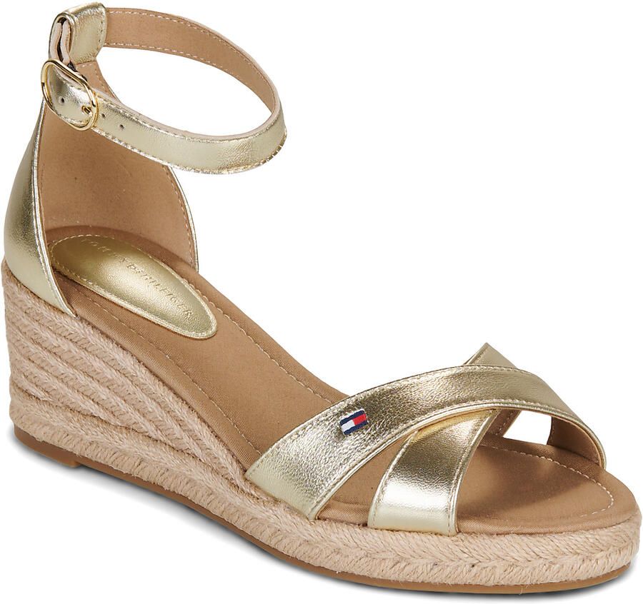 Tommy Hilfiger Sandalen met sleehak MID WEDGE ESPAD X CROSS GOLD