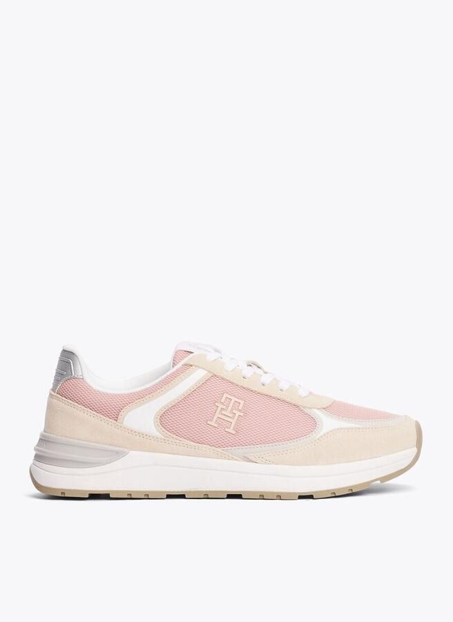 Tommy Hilfiger Sneakers met sleehak CASUAL FASHION RUNNER MIX vrijetijdsschoen lage schoen veterschoen in contrast-look - Foto 2