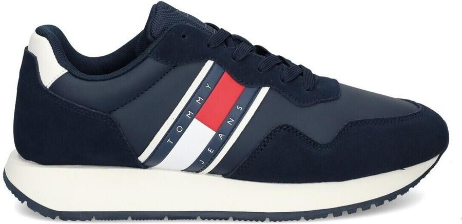 Tommy Jeans Sneakers laag 'Logo Mixed Texture' navy rood wit - Foto 6