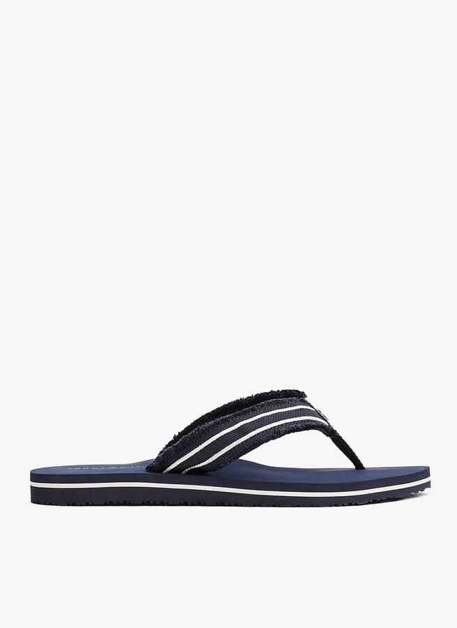 Tommy Hilfiger Teenslippers TH WEBBING BEACH SANDAL dianette zomerschoen strandschoen met gerafelde bandage - Foto 2