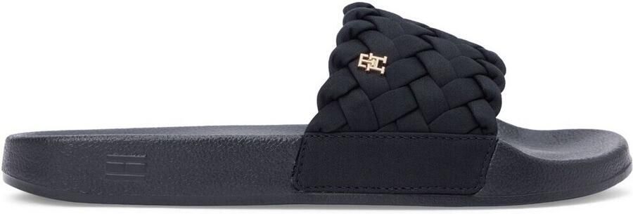 Tommy Hilfiger Badslippers met gevlochten teenriem