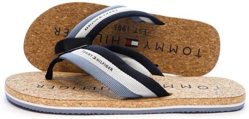 Tommy Hilfiger Teenslippers met logodetail en kurk-voetbed