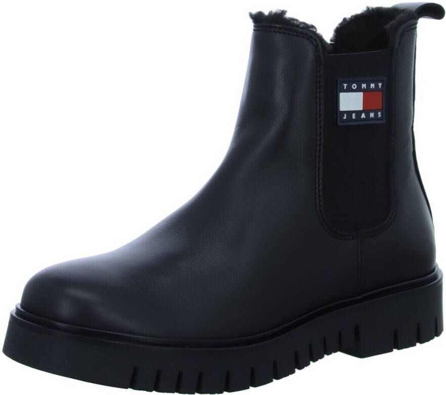 TOMMY JEANS Winterlaarzen TJW CHELSEA BOOT WL blokhak plateau chelseaboots instapschoen met zijlogo