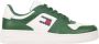 Tommy Hilfiger Groene Leren Heren Sneakers Voor De Trendsetter - Thumbnail 2