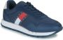 Tommy Hilfiger Tommy Jeans Retro Leather Sneakers Leren Sneaker Heren Blauw - Thumbnail 7