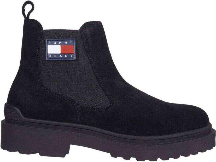 Tommy Jeans Chelsea boots van leer met labelpatch